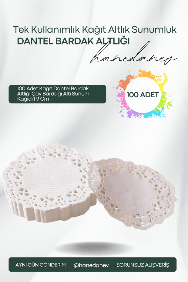 100 Pieces of Paper Lace Coasters Tea Cup Coasters Presentation Paper I 9 cm