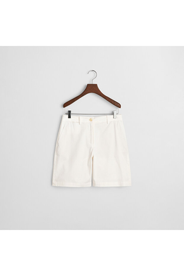 Kadın Beyaz Regular Fit Şort - 5
