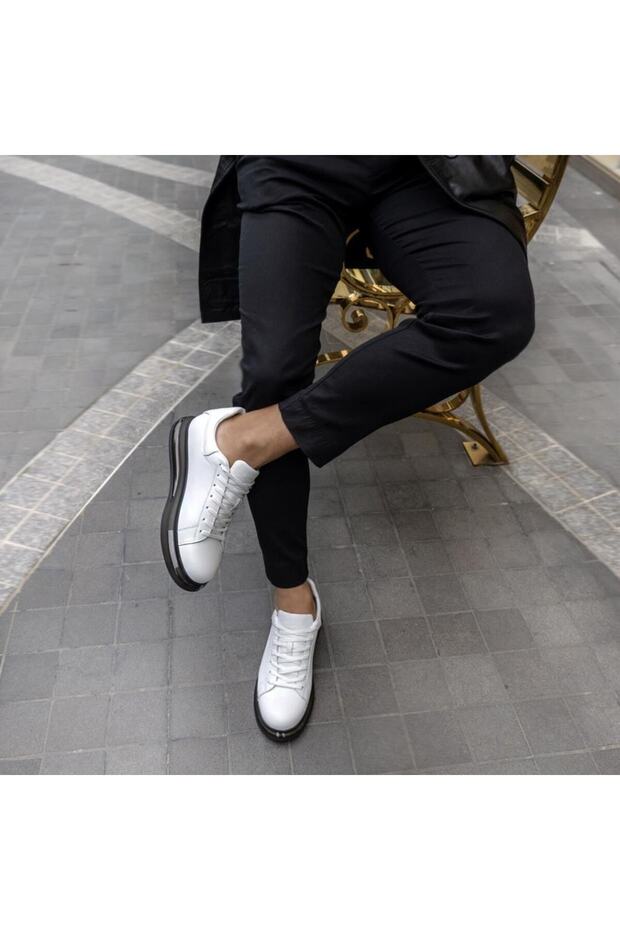 White Style Comfortable Men's Leather Casual Shoes