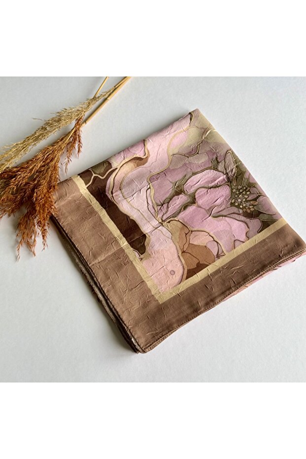 Ebruli Desen Bambu Eşarp - 1