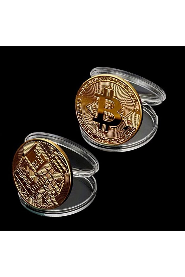 2Pcs Bitcoin Coin Collectible Gift Coin Art Coin Collect Home Decoration