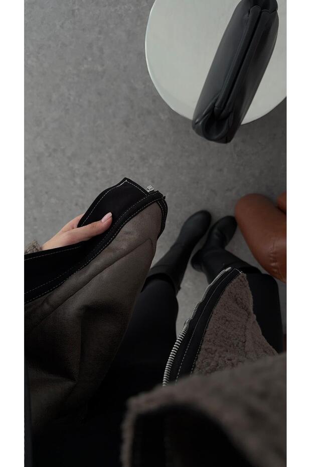 Jachetă de pluș maro - 5