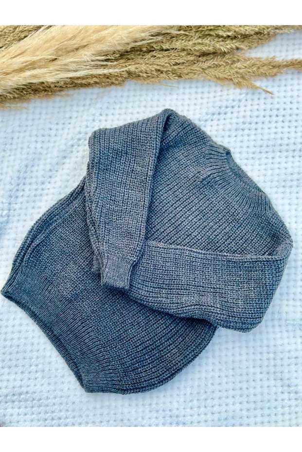 Flexible Knitwear Sweater Crew Neck Oversize Unisex Baby Kids 1-5 Years