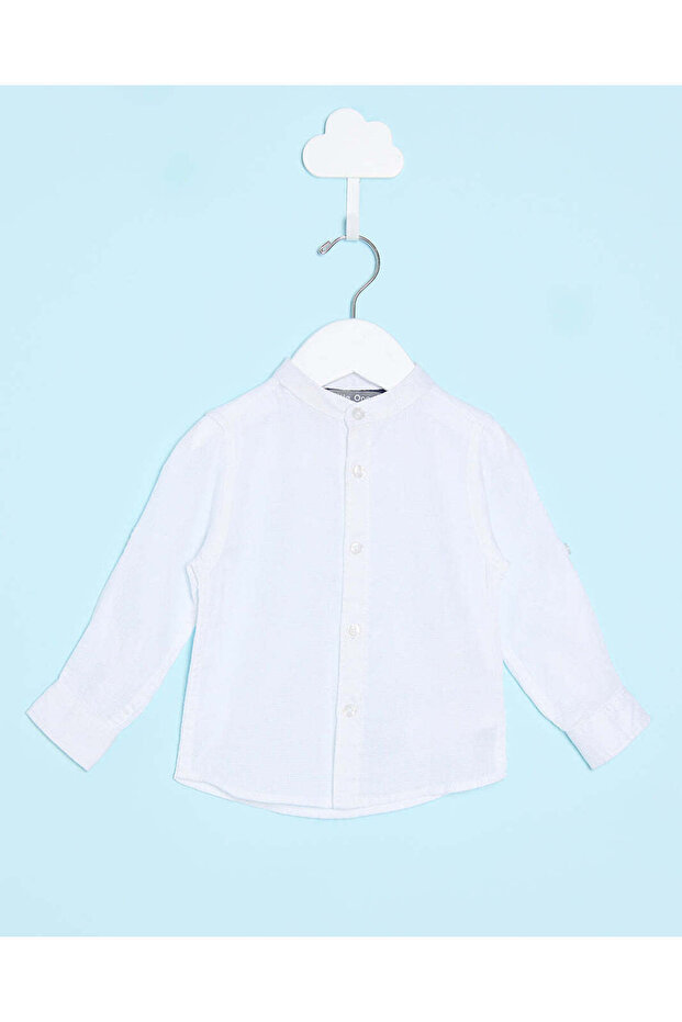 Infant Boys White Solid Shirt