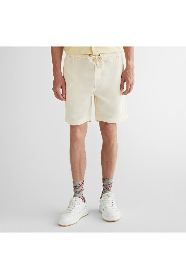 Erkek Krem Regular Fit Şort - 3