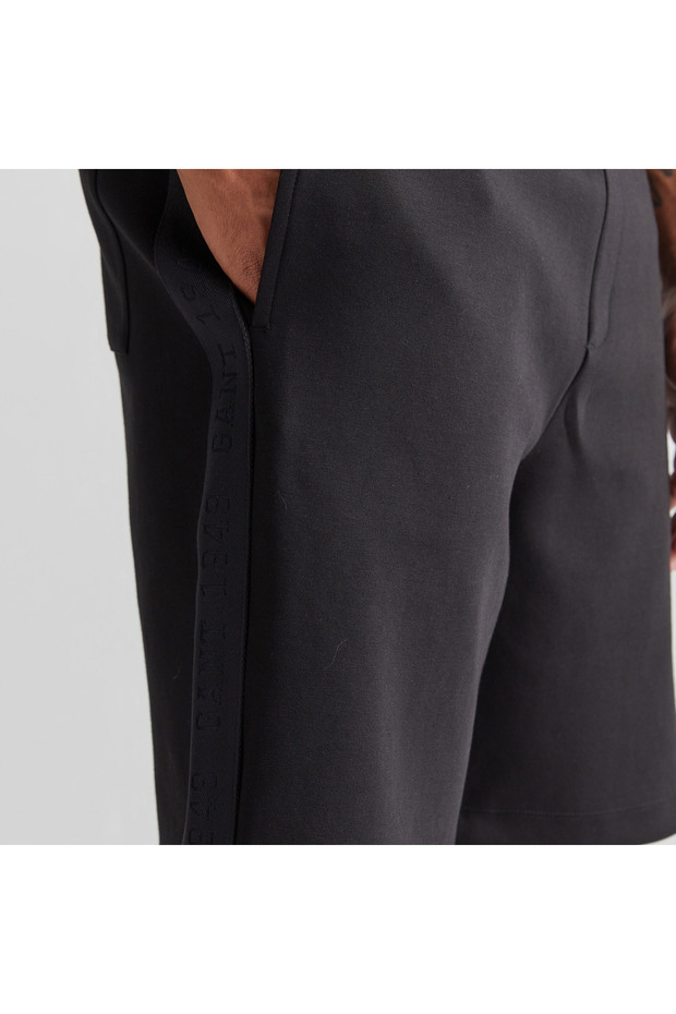 Erkek Siyah Regular Fit Logolu Şort - 5