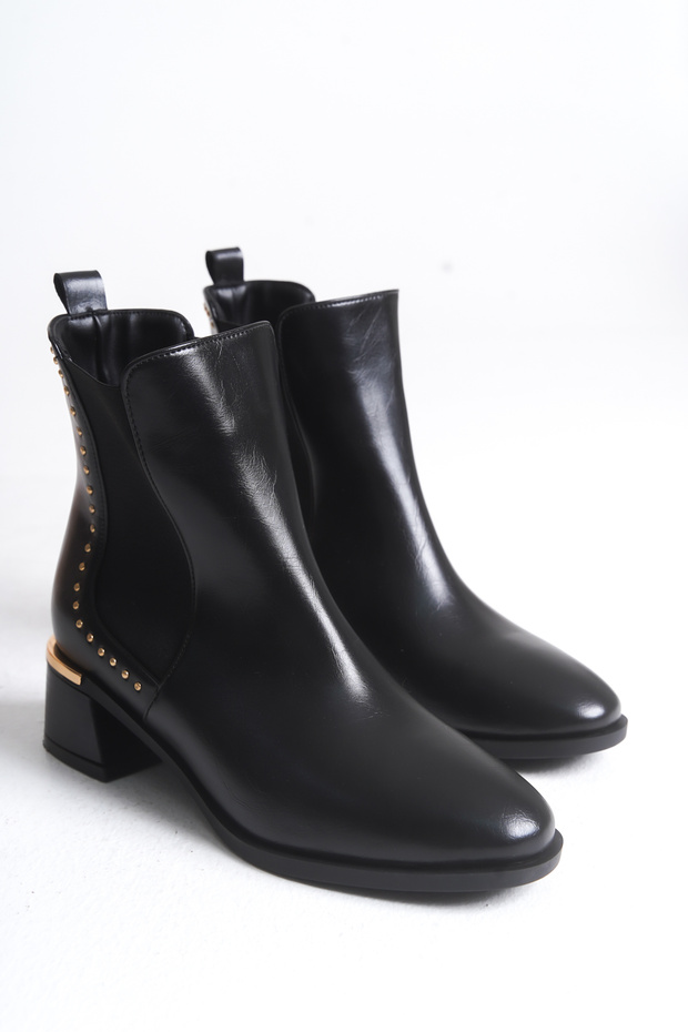 Bette Women's Short Heeled Shiny Boots A006-K9782