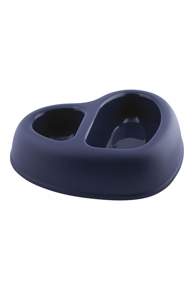 That’s Amore Double Plastic Pet Bowl - Navy Blue