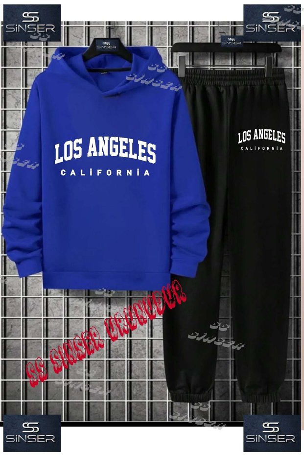 Children's Unisex'Losanlegeles California White' Special Printed Hooded Tracksuit Set