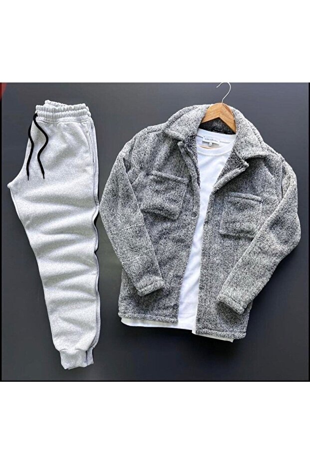 Plush Shirt - 3 Thread Sweatpants Set