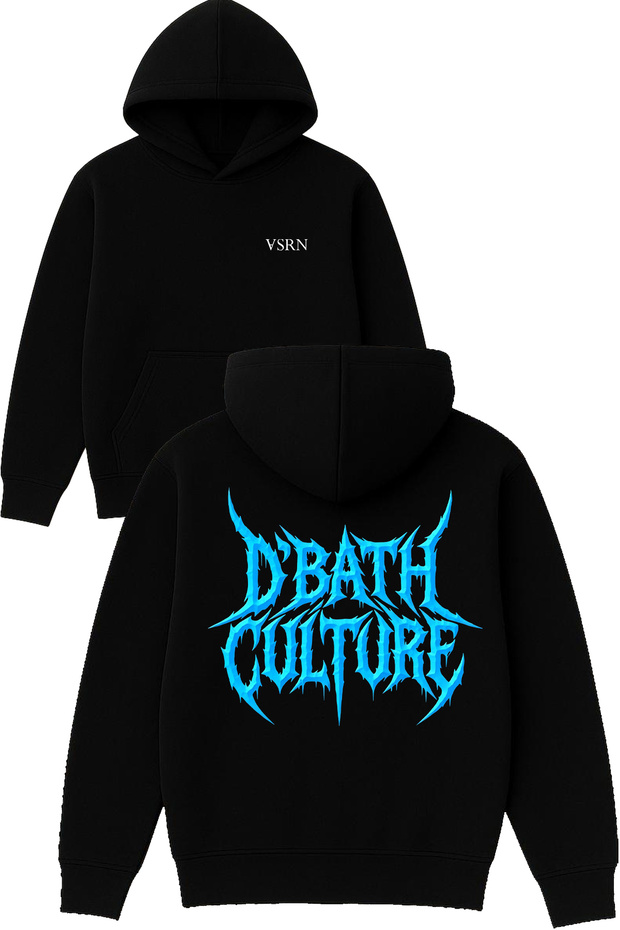 Dbath 1 Design Printed Oversized Black Hooded Sweatshirt
