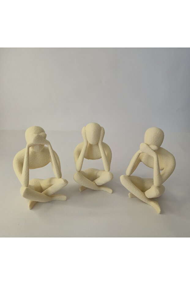 İskandinav Tarzı Üç Maymun Figür Seti - 2