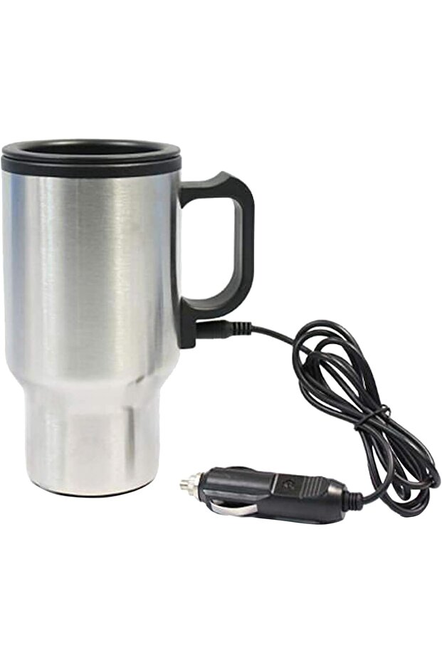 Stainless Steel Car Electric Warmer Coffee Mug (Silver)