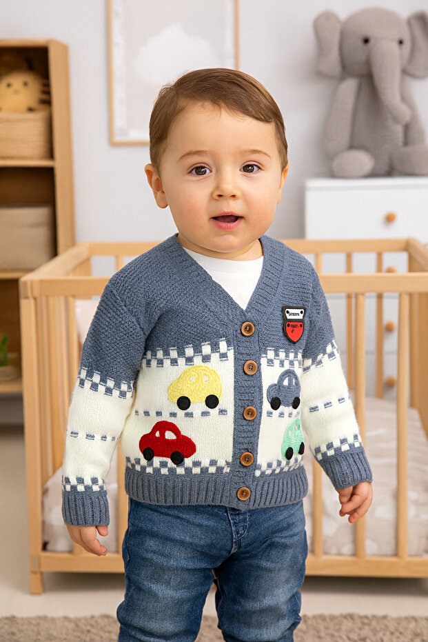 Arabalı Triko bebek Hırka - 1