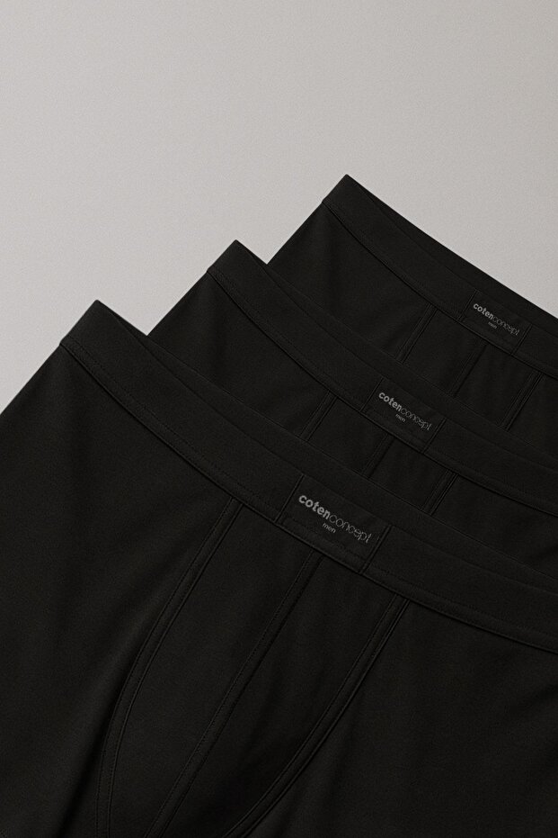 3 Adet Doğal Bambu Kısa Paça Boxer Şort - 3