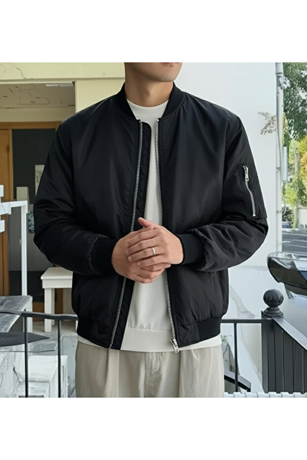 Men's Jacket Fiber Wide Cut College Collar