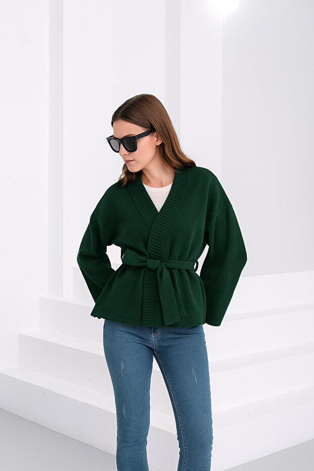 Belted Shawl Collar Women's Knit Cardigan – Relax Fit