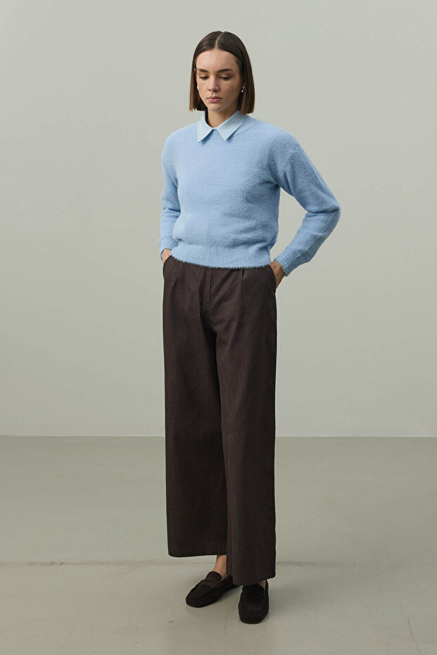 Soft Crop Sweater Baby Blue