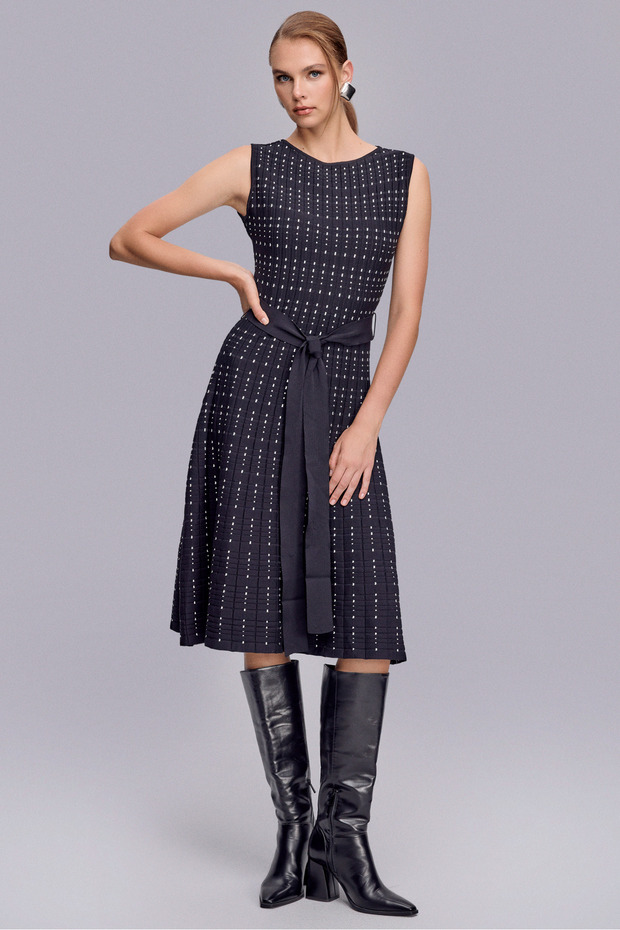 61 TRİKO ELBİSE SİYAH - 1