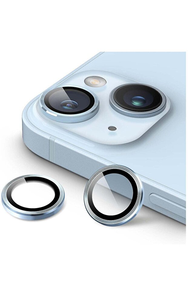 2PC Pack iPhone 15 Camera Lens Protector, Metal Ring Camera Lens Protectors for iPhone 15 Bl
