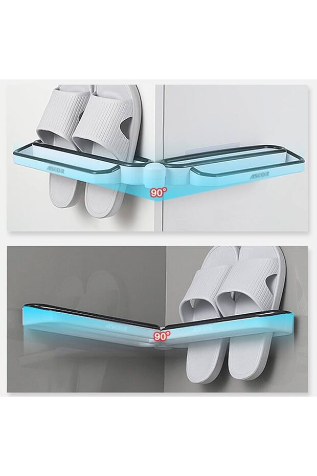 A multi-functional storage shelf that fits in the corner, designed to save space in tight spaces such as bathrooms. - 2