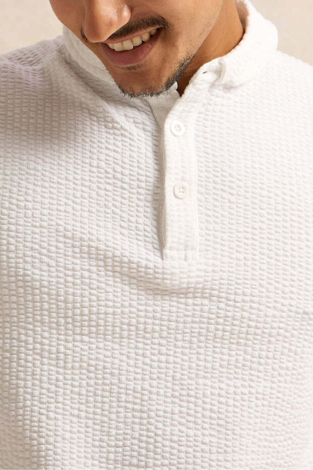 Men White Solid Polo Shirt - 4