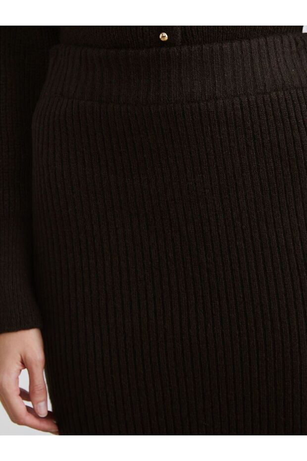 LCW Vision Beli Lastikli Triko Etek - 3