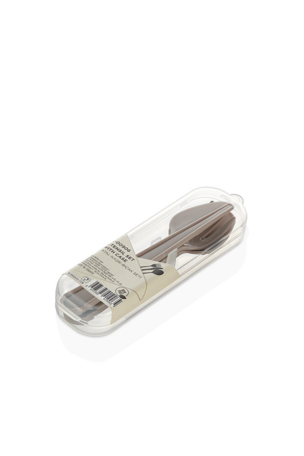 Fork Spoon Knife Set Qlux with Carrying Box School Camping Picnic Cutlery Set L-00906