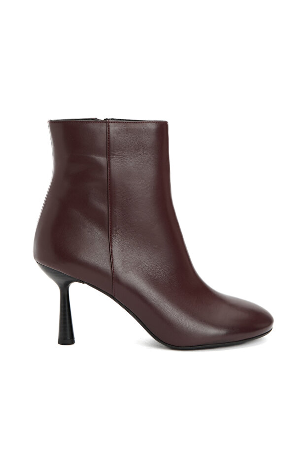 Bordo Kadın Deri Bot - 1