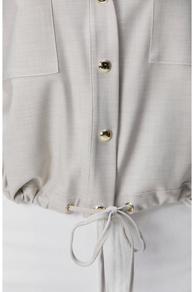 Bej Cep Kapaklı Dış Gömlek - 6