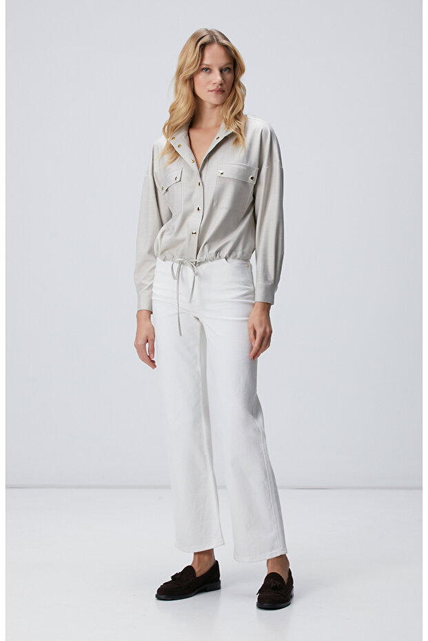 Bej Cep Kapaklı Dış Gömlek - 3