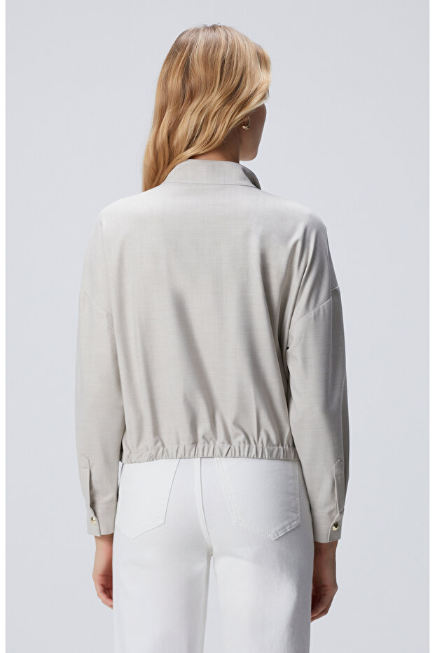 Bej Cep Kapaklı Dış Gömlek - 5