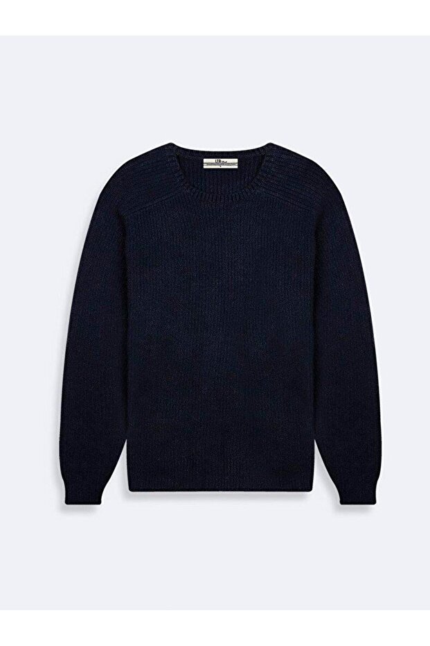 Boyofa Corded Fabric O-Neck Long-Sleeved Knitwear Sweater 11251601851260