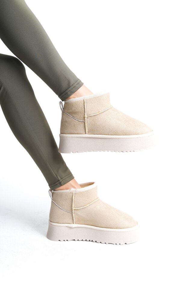 PALM KADIN MİNİ NUBUK BOT TÜYLÜ YÜKSEK TABAN - 2