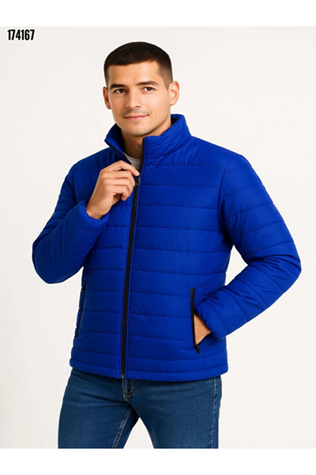 Men's Bomber Jacket – Water-Repellent Fabric, Quilted Lining, Warm and Stylish Winter Coat