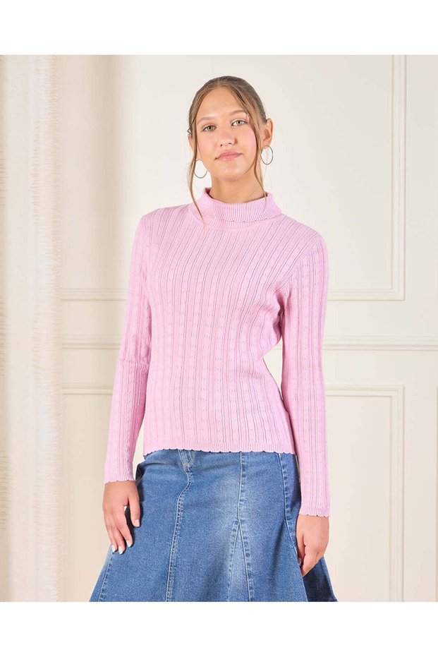 Senior Girls Pink Knitted Pullover