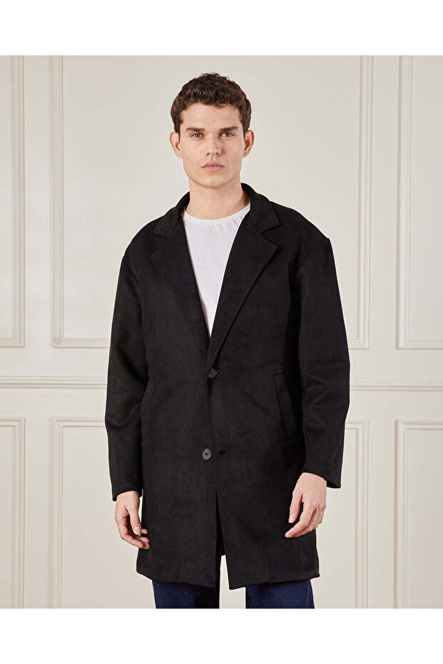 Men Brown Collared Trench Coat