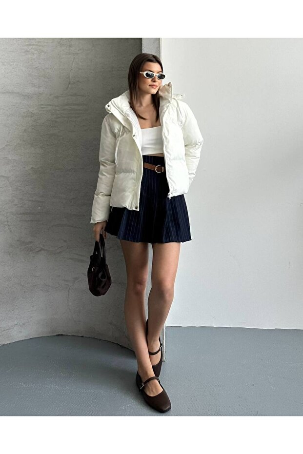 Kapüşonlu Şişme Mont - 8