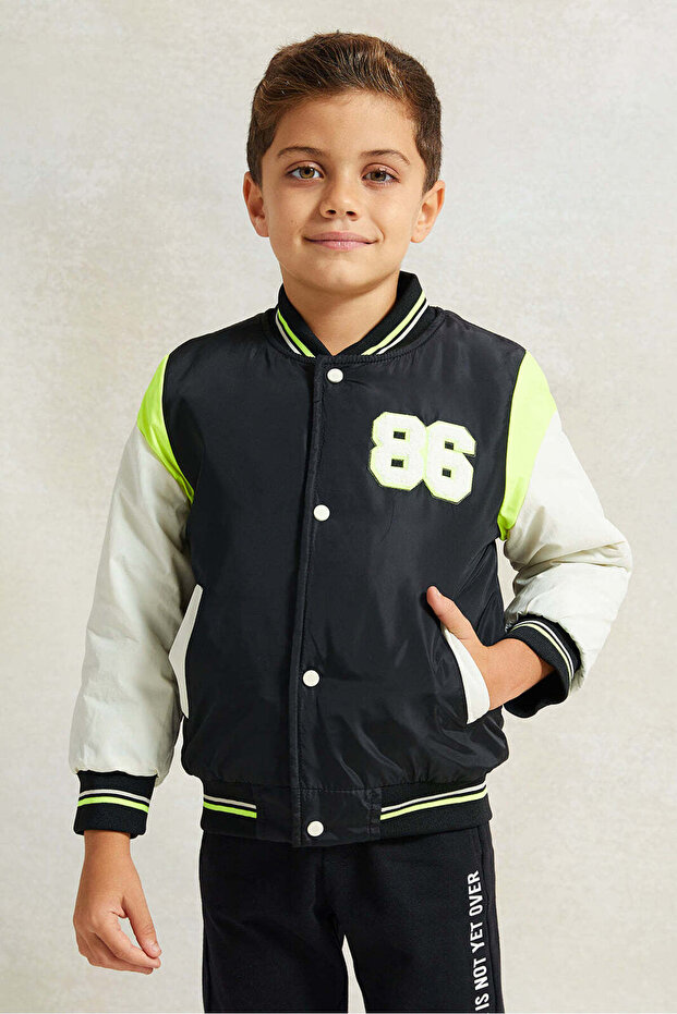 Boys Multicolour Printed Baseball Jacket - 1