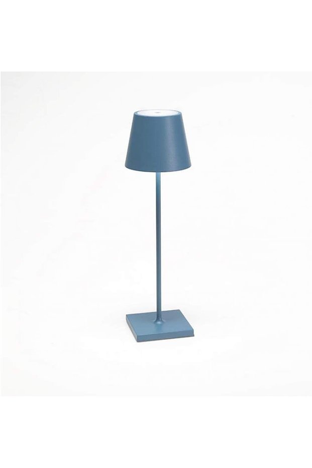 Table Lamp, Touch, 3 Light Types, USB Charging - Blue
