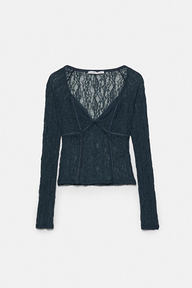 Dantel korse tarzı top - 6