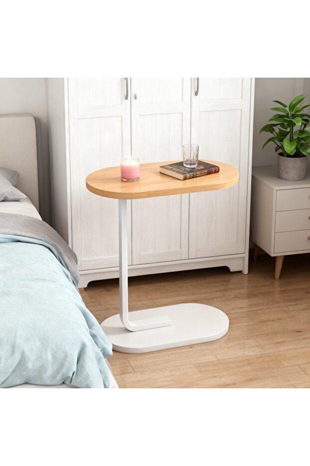 C-shaped side table, coffee table, sofa side table, bedside table, balcony side table - 2