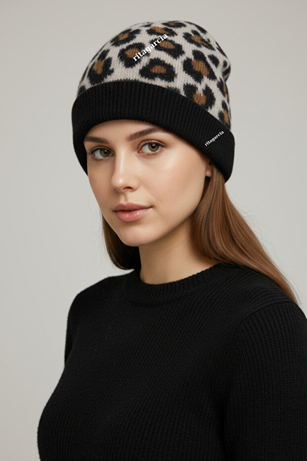 قبعة ناعمة فاخرة بنقشة الفهد - 3