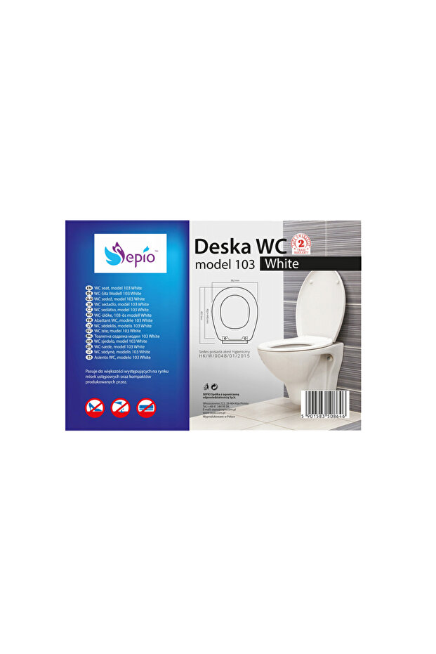 Capac wc, model standard, alb, cersanit, - 4