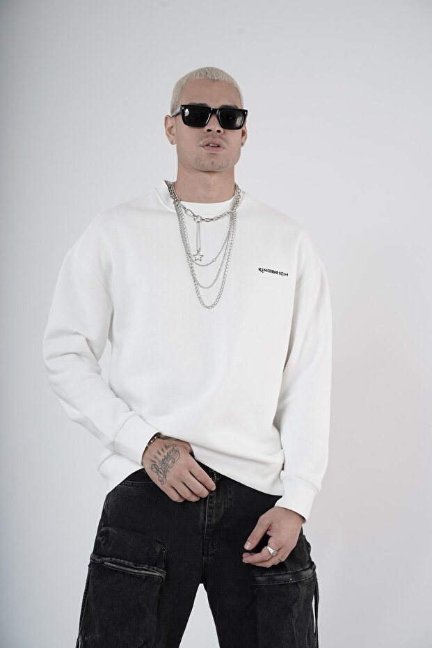 Trend Biz Oversized Pattern Crew Neck Basic Sweatshirt - 4