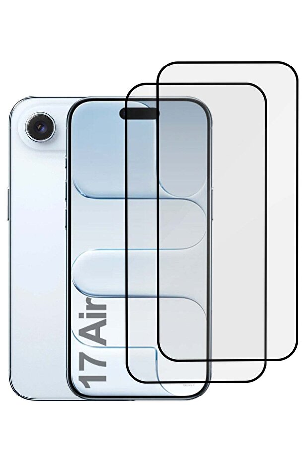 2-Pack 3D Full Coverage Tempered Glass Screen Protector for iPhone 17 Air (9H) - Side Black