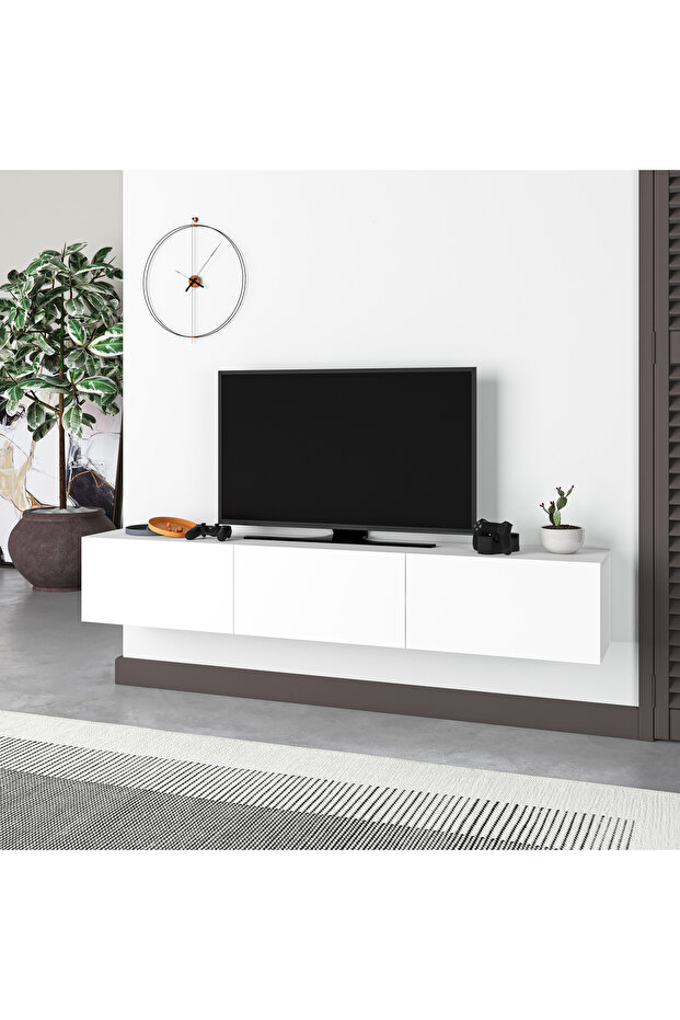 Francy TV Stand 180 CM Up to 70 Inch - White- 2 Years Warranty