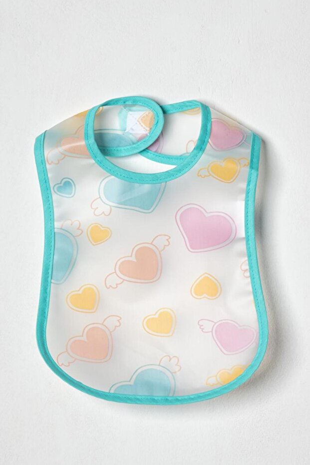 Heart Patterned Baby Bib - Green