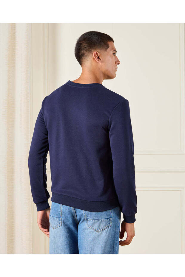 Men Navy Solid Sweatshirt - 3