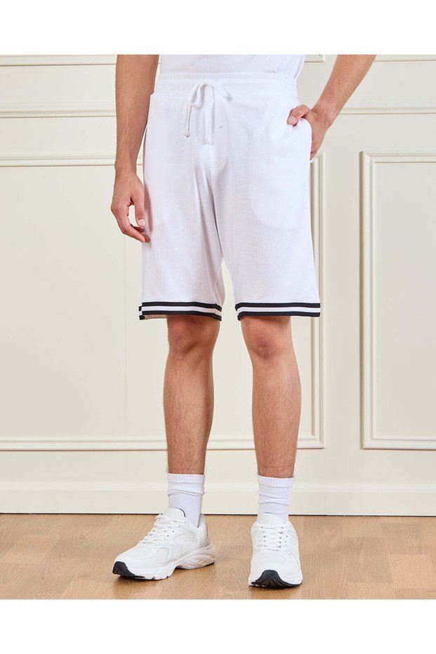 Men White Sports Shorts